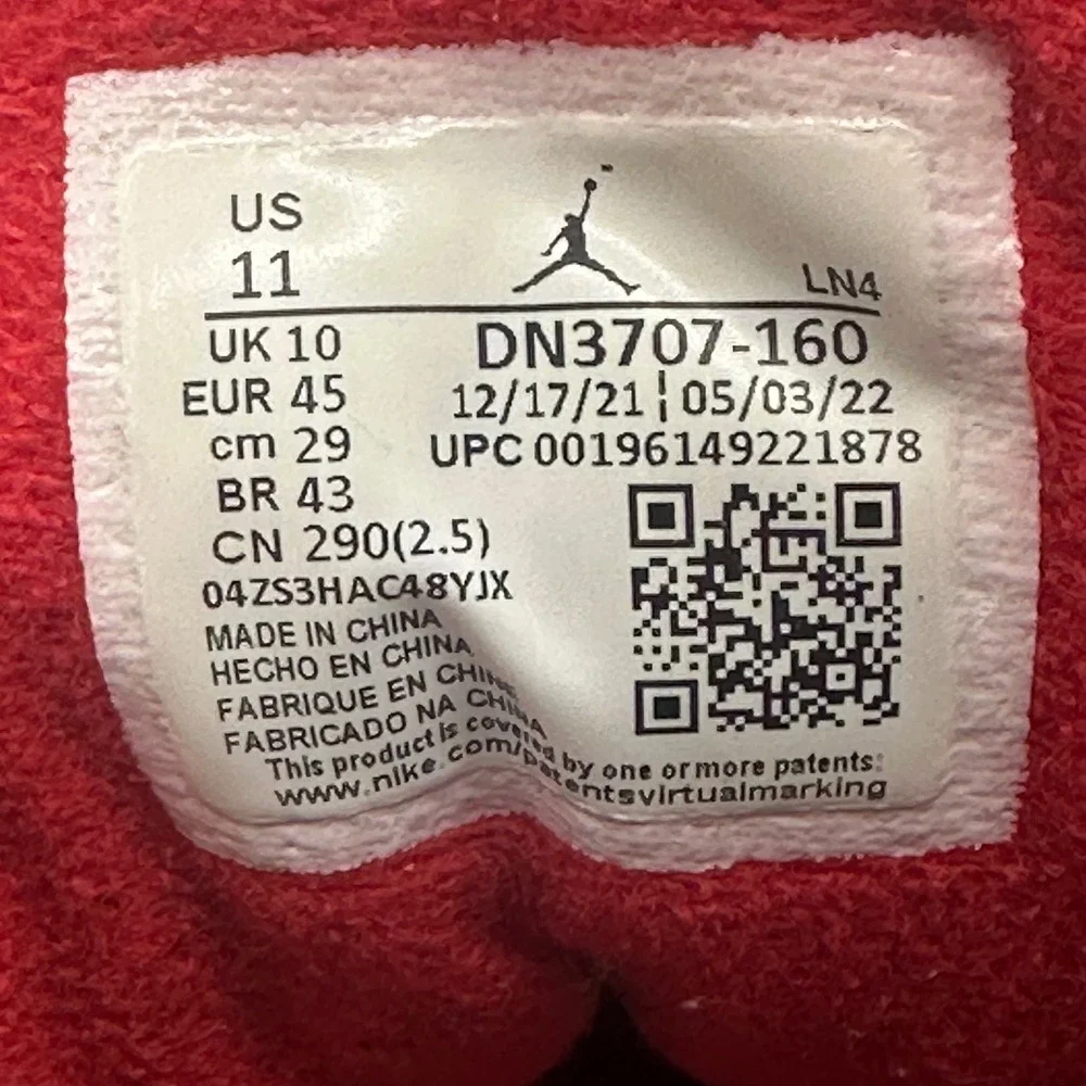 Nike Air Jordan DN3707-160 Mens Size 11 Retro 3 Fire Red Elephant Print Sneakers
